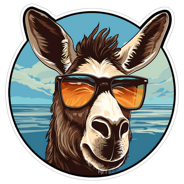 Donkey Sticker 4 Inch — Waterproof Vinyl Decal Burro Working Animal Farm