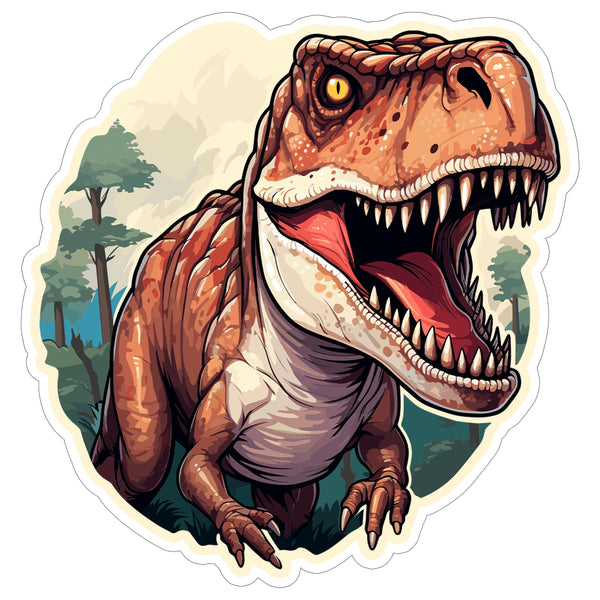 Tyrannosaurus Rex Sticker 4 Inch — Waterproof Vinyl Decal T-Rex Jurassic Apex Predator