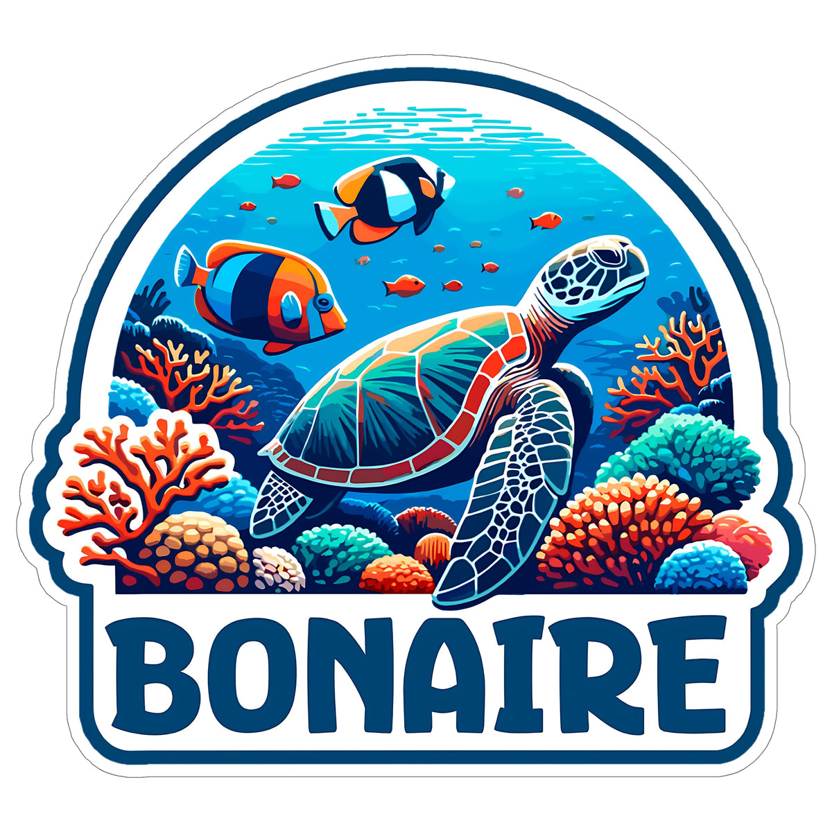Bonaire Sticker 4 Inch City Travel Souvenir Destination - Waterproof Vinyl Decal for Laptop Water Bottle Car Tumbler - Durable Aesthetic Long-Lasting Stickers for Adults ID44990
