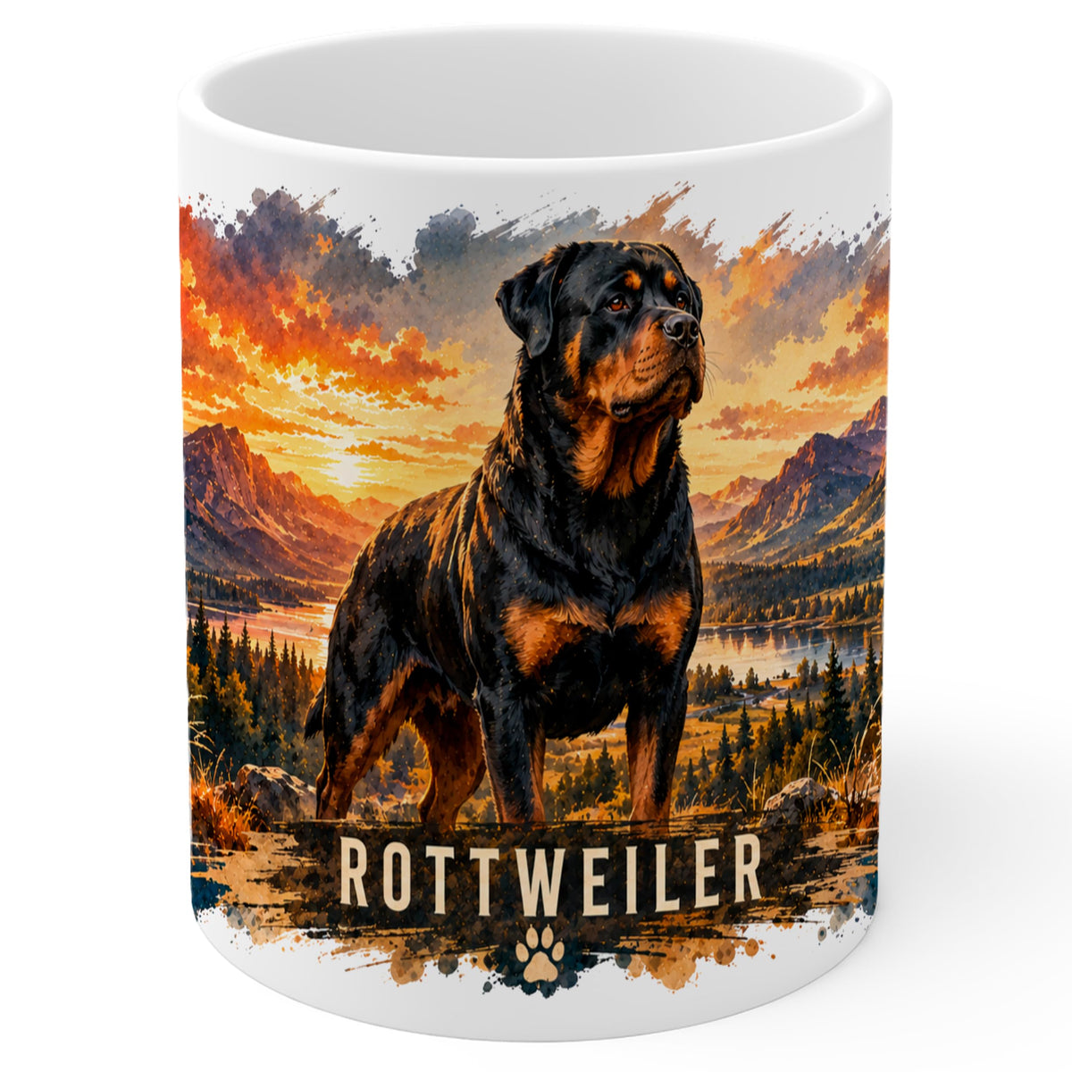 Rottweiler Mug 11oz — White Ceramic Coffee Mug