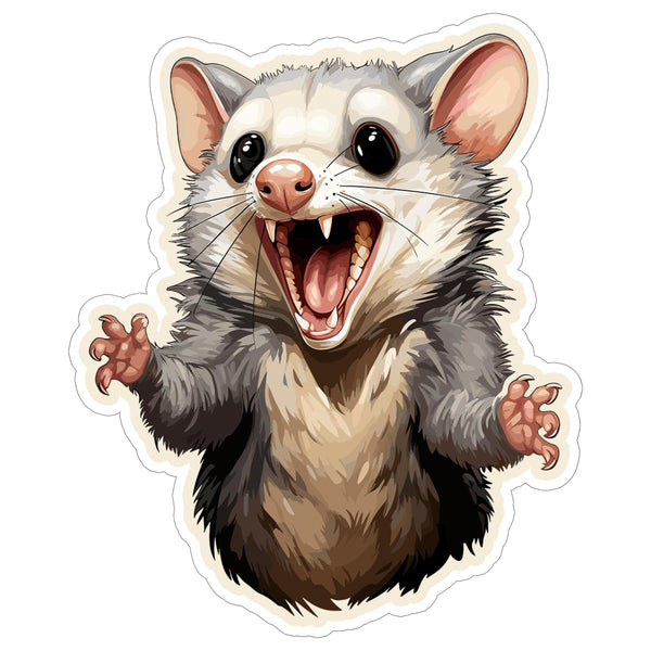 Opossum Sticker 4 Inch — Waterproof Vinyl Decal Trash Marsupial Possum