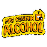 May Contain Alcohol Sticker 4 Inch — Waterproof Vinyl Decal Cooler Beer Party Booze 1