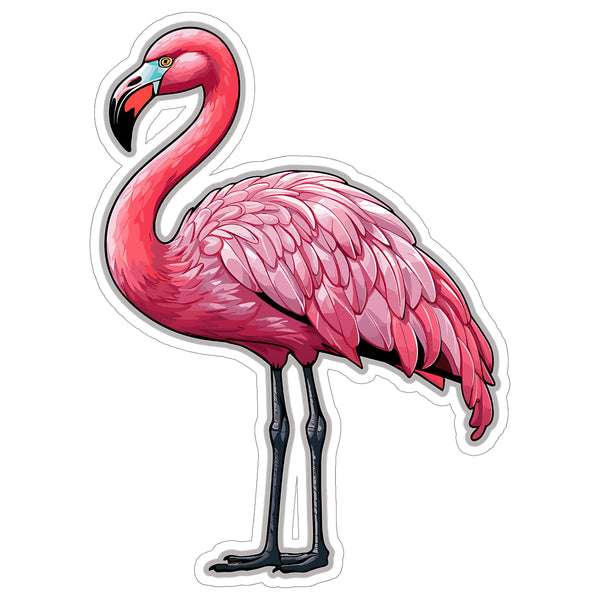 Flamingo Sticker 4 Inch — Waterproof Vinyl Decal Pink Tropical Wading Bird