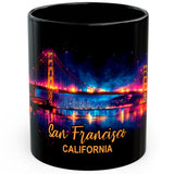 San Francisco CA Mug 11oz — Black Ceramic Golden Gate Cali Bay Mug 1