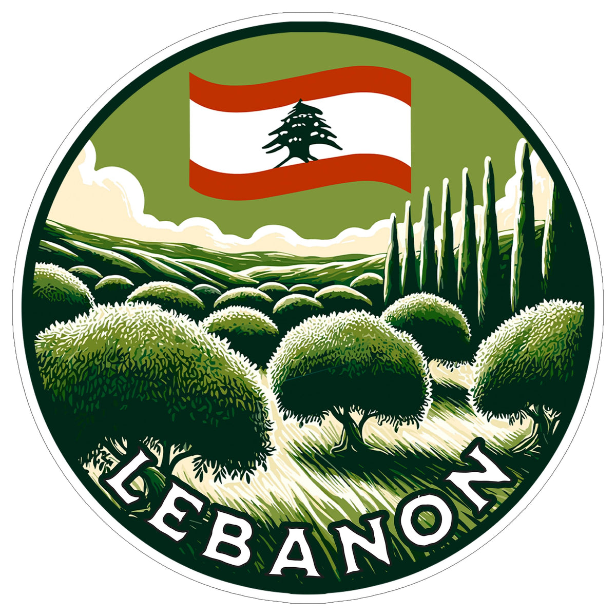 Lebanon Sticker 4 Inch — Waterproof Vinyl Decal Travel Souvenir