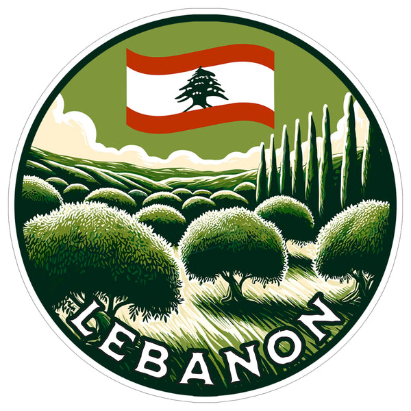 Lebanon Sticker 4 Inch City Travel Souvenir Destination - Waterproof Vinyl Decal for Laptop Water Bottle Car Tumbler - Durable Aesthetic Long-Lasting Stickers for Adults ID44990