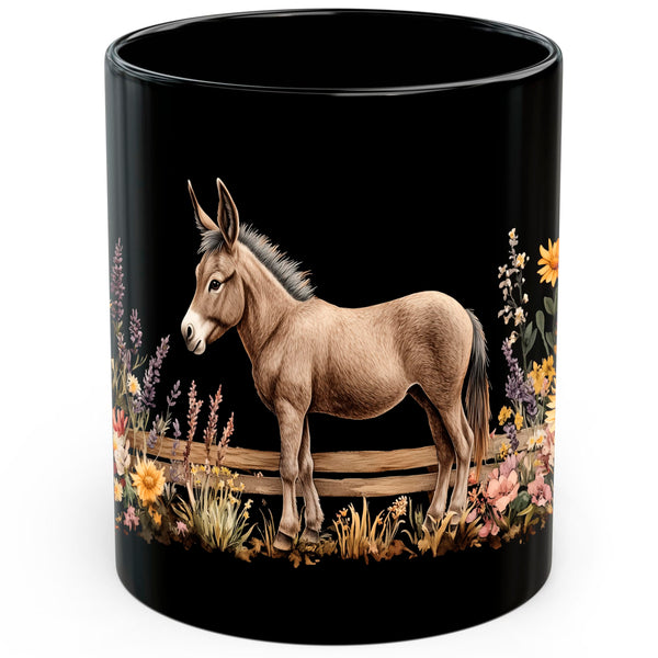 Donkey Mug 11oz — Black Ceramic Farm Mule Animal Coffee Mug