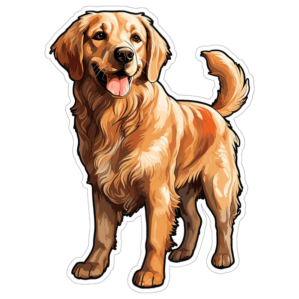 Golden Retriever Sticker 4 Inch — Waterproof Vinyl Decal Family Dog Golden Puppy