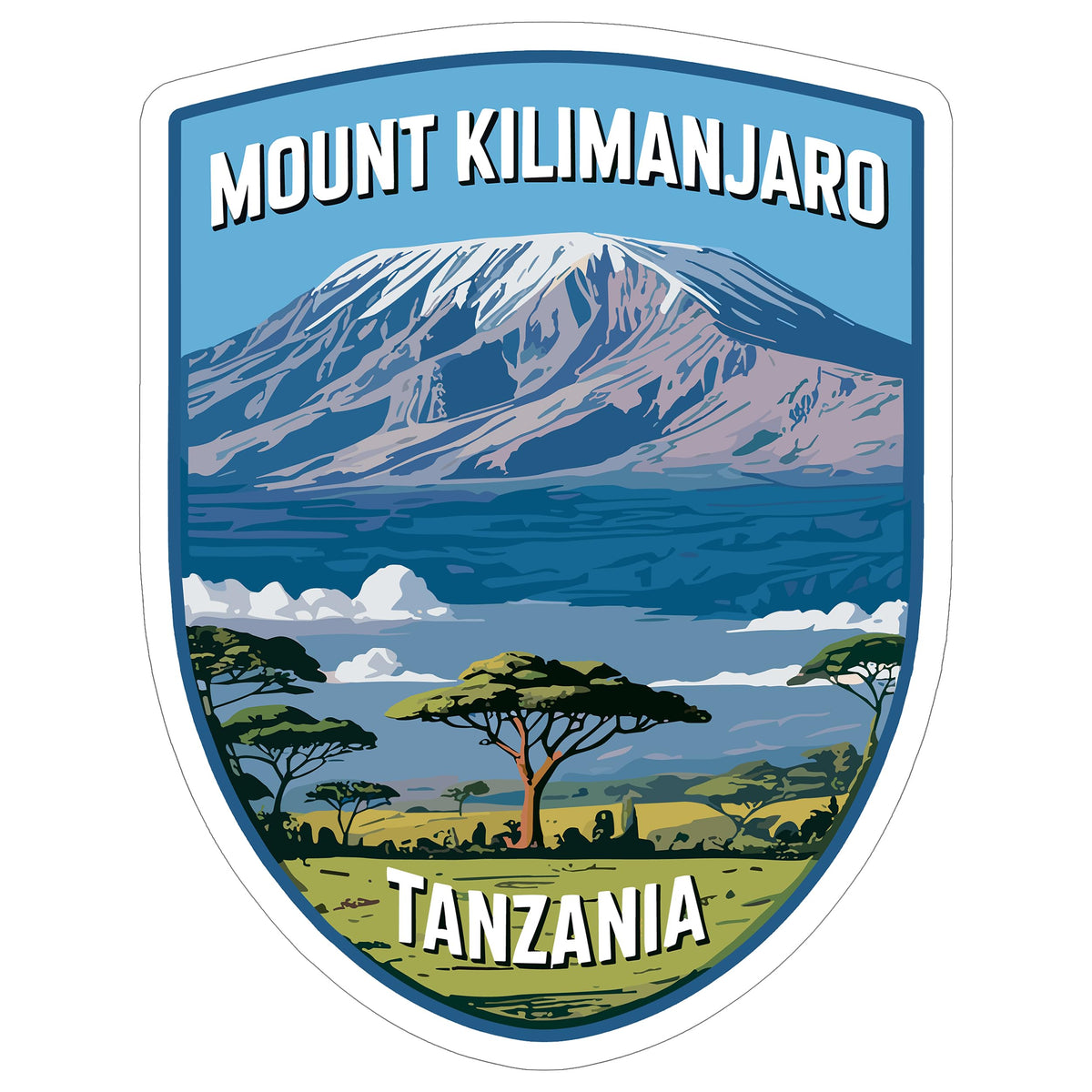 Mount Kilimanjaro Tanzania Sticker 4 Inch — Waterproof Vinyl Decal City Travel Souvenir