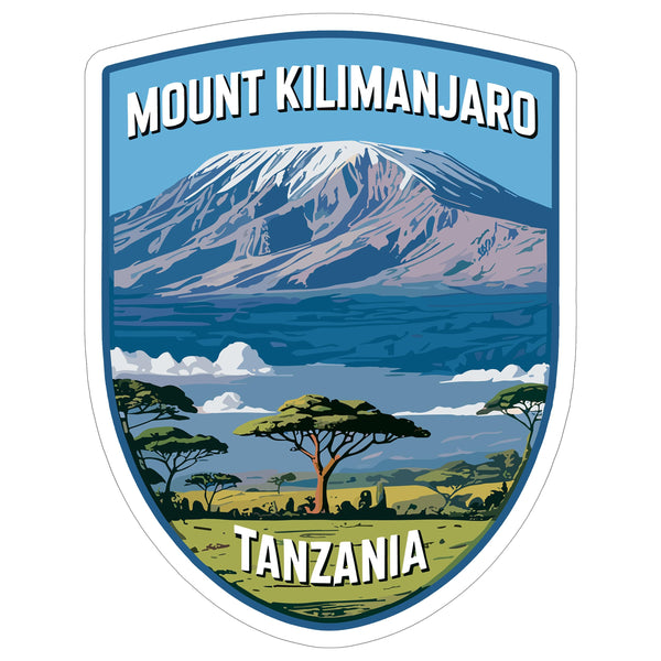 Mount Kilimanjaro Tanzania Sticker 4 Inch City Travel Souvenir Destination - Waterproof Vinyl Decal for Laptop Water Bottle Car Tumbler - Durable Aesthetic Long-Lasting Stickers for Adults ID44990