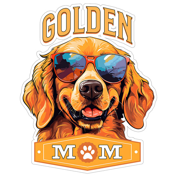Golden Retriever Mom Sticker 4 Inch — Waterproof Vinyl Decal Dog Mom Retriever Lover