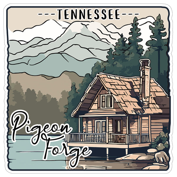 Pigeon Forge Tennessee Sticker 4 Inch Travel Souvenir City Destination - Waterproof Vinyl Decal for Laptop Water Bottle Car Tumbler - Durable Aesthetic Long-Lasting Stickers for Adults ID44990