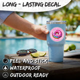 Donut Worry Be Happy Sticker 4 Inch — Waterproof Vinyl Decal Donut Pun Sweet Funny 3