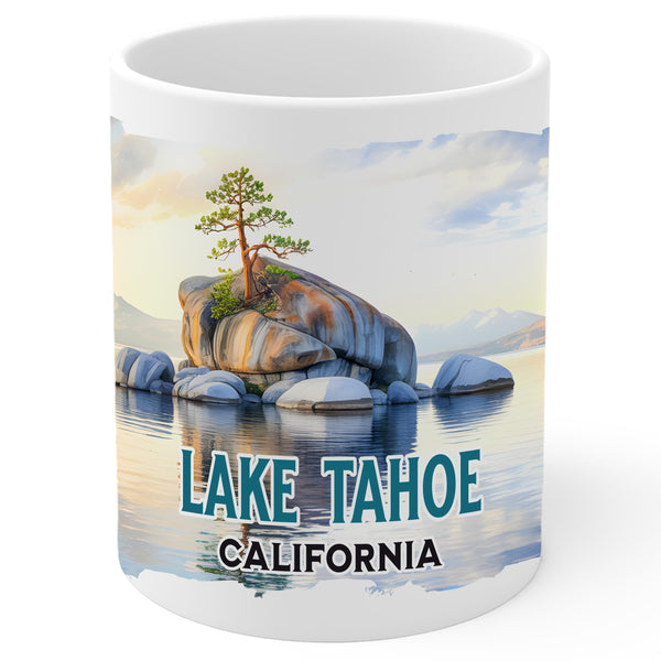 Lake Tahoe California Mug 11oz — White Ceramic Lake Tahoe Coffee Mug