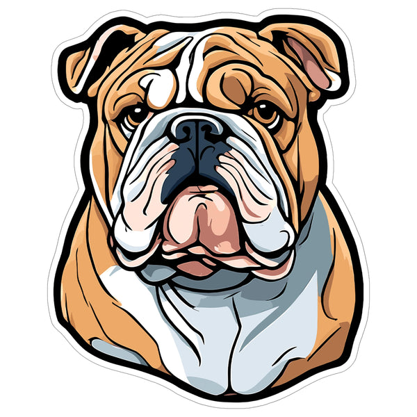 Bulldog Sticker 4 Inch — Waterproof Vinyl Decal Wrinkly British Bulldog