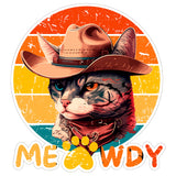 Meowdy Cat Sticker 4 Inch — Waterproof Vinyl Decal Cowboy Western Pun Cat 1