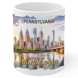 Philadelphia Pennsylvania Mug 11oz — White Ceramic City of Brotherly Love 1