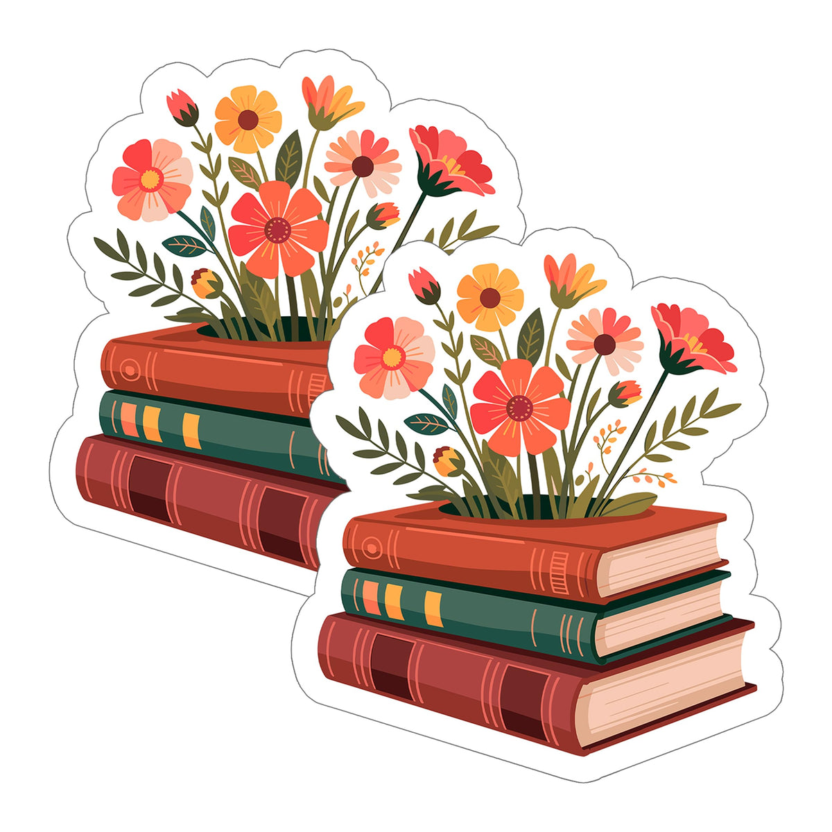 Flowers Growing from Book Sticker 2-Pack — 4