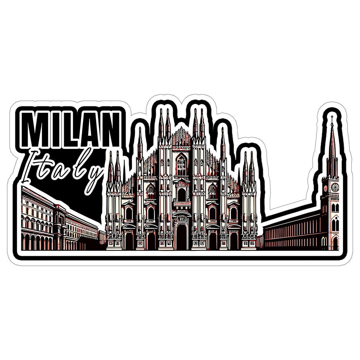 Milan Italy Sticker 4 Inch — Waterproof Vinyl Decal City Travel Souvenir
