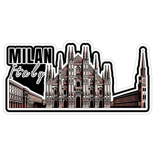 Milan Italy Sticker 4 Inch City Travel Souvenir Destination - Waterproof Vinyl Decal for Laptop Water Bottle Car Tumbler - Durable Aesthetic Long-Lasting Stickers for Adults ID44990