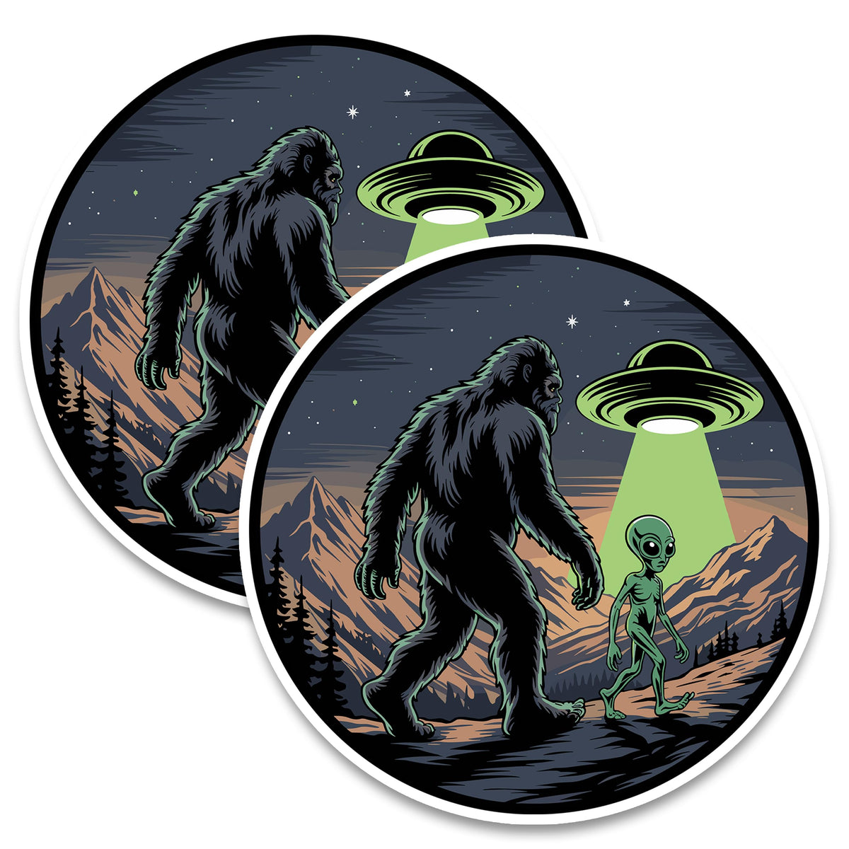 Bigfoot UFO Magnet 2-Pack — 4