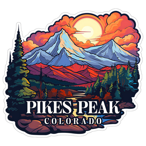 Pikes Peak Colorado Sticker 4 Inch Travel Souvenir Destination - Waterproof Vinyl Decal for Laptop Water Bottle Car Tumbler - Durable Aesthetic Long-Lasting Stickers for Adults ID44990