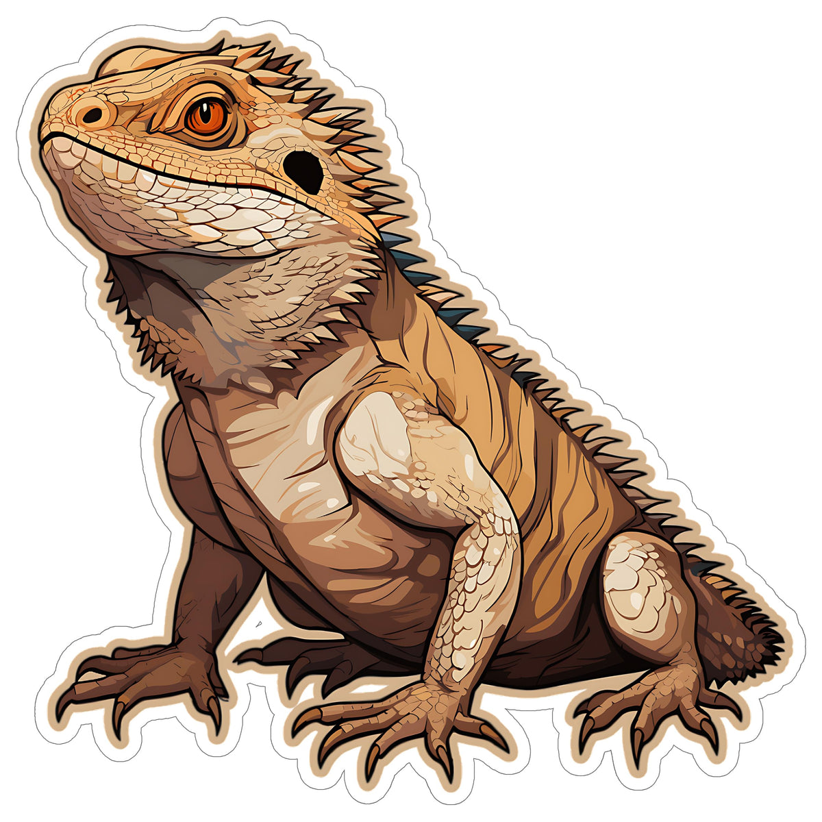 Bearded Dragon Sticker 4 Inch — Waterproof Vinyl Decal Pogona Reptile Beardie