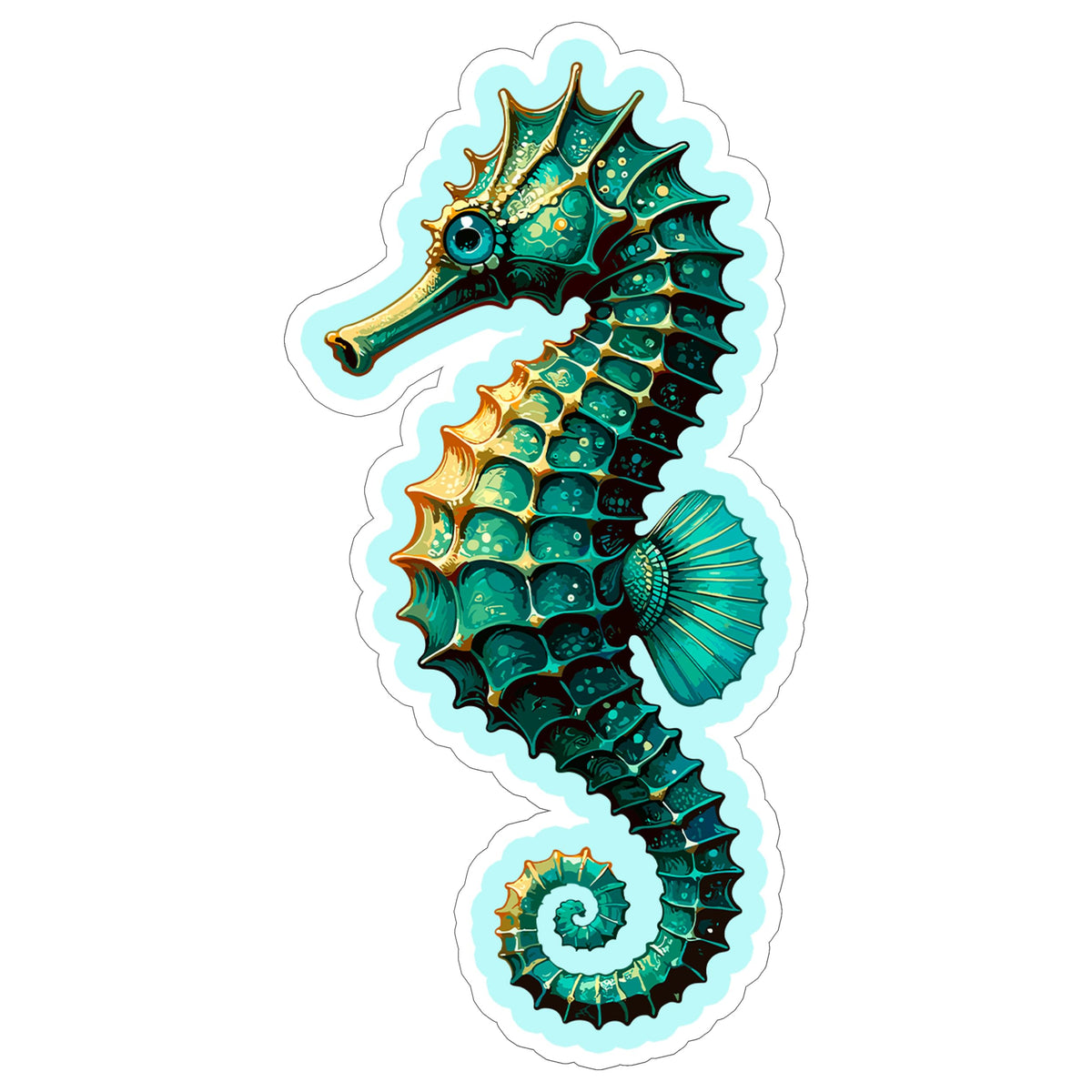 Seahorse Sticker 4 Inch — Waterproof Vinyl Decal Hippocampus Marine Aquatic