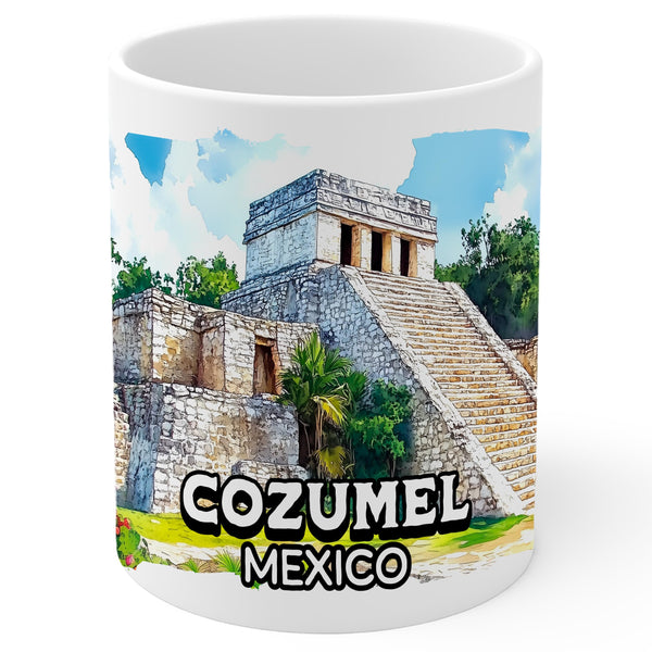 Cozumel Mexico Coffee Mug 11oz — White Ceramic Coral Reef Snorkeling Mug