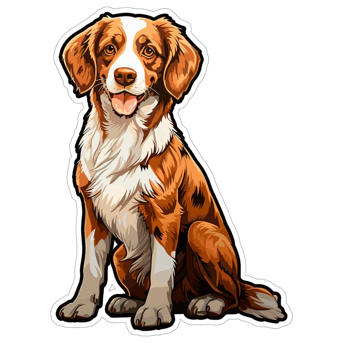 Brittany Sticker 4 Inch — Waterproof Vinyl Decal Spaniel Bird Dog Sporting