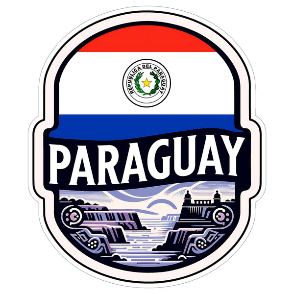 Paraguay Sticker 4 Inch City Travel Souvenir Destination - Waterproof Vinyl Decal for Laptop Water Bottle Car Tumbler - Durable Aesthetic Long-Lasting Stickers for Adults ID44990