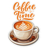 Coffee Time Sticker 4 Inch — Waterproof Vinyl Decal Caffeine Morning Drink 8