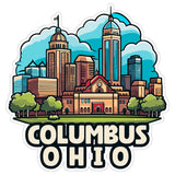 Columbus Ohio Sticker 4 Inch — Waterproof Vinyl Decal City Travel Souvenir 8