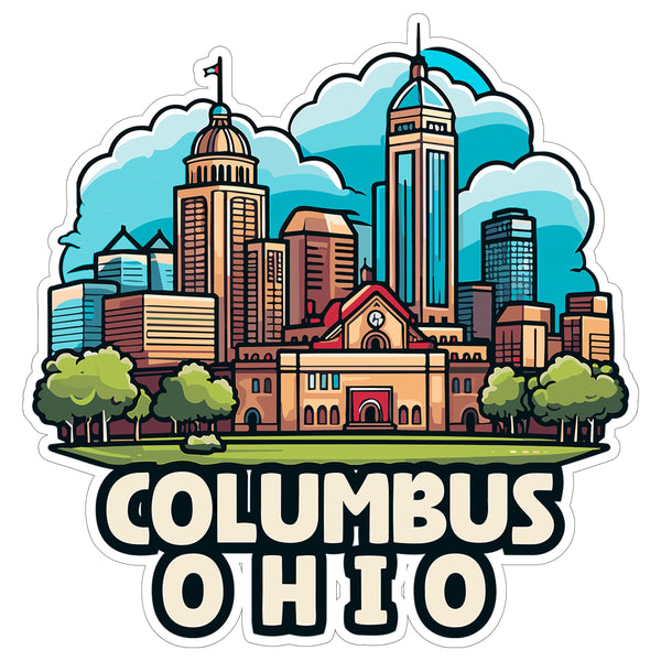 Columbus Ohio Sticker 4 Inch Travel Souvenir City Destination - Waterproof Vinyl Decal for Laptop Water Bottle Car Tumbler - Durable Aesthetic Long-Lasting Stickers for Adults ID44990