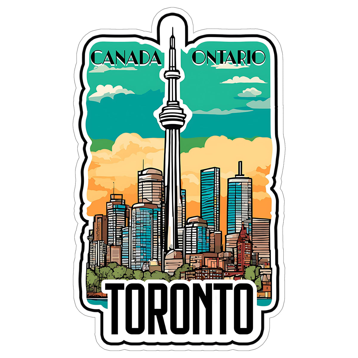 CN Tower Toronto Ontario Canada Sticker 4 Inch — Waterproof Vinyl Decal City Travel Souvenir