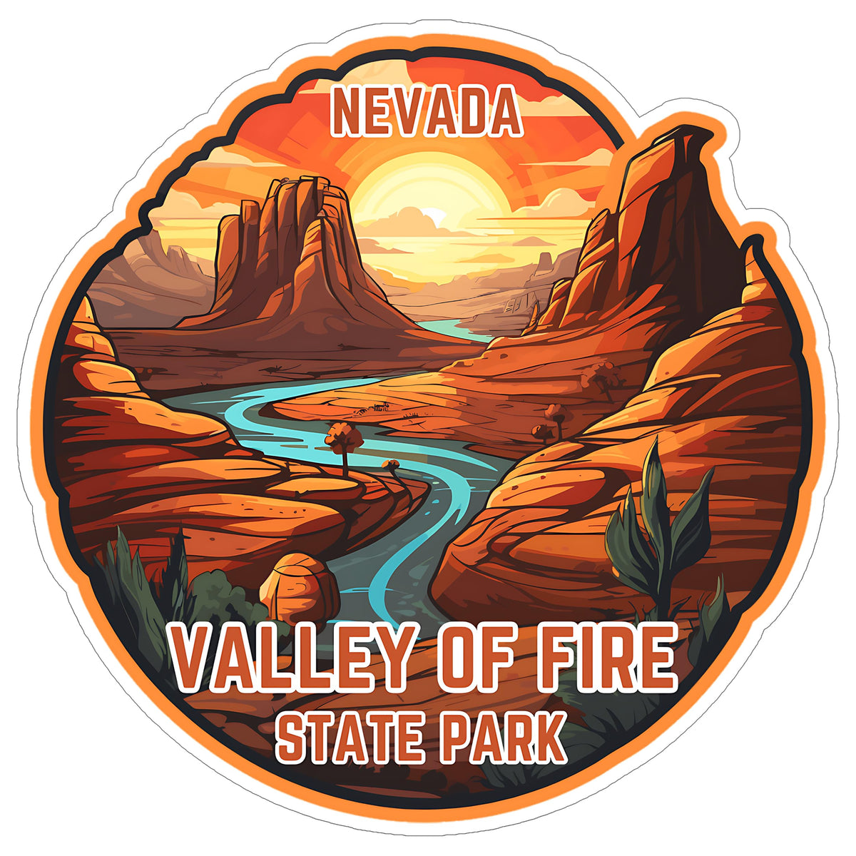 Valley of Fire State Park Nevada Sticker 4 Inch — Waterproof Vinyl Decal Nature