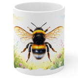 Bee Mug 11oz — White Ceramic Honey Bumblebee Coffee Mug 1
