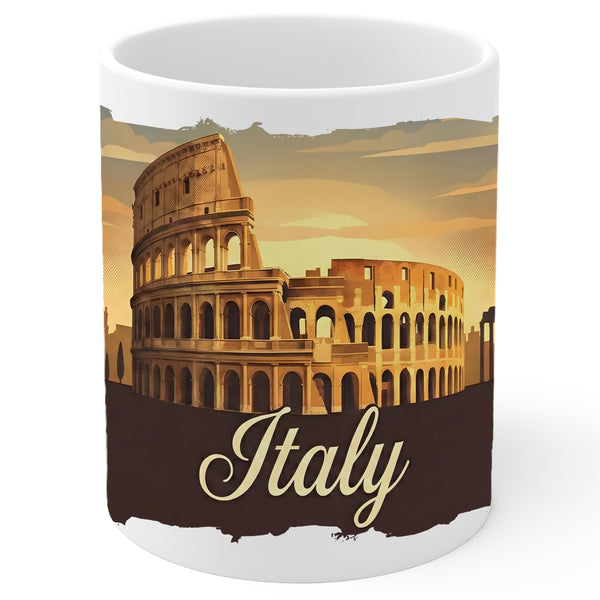 Italy Coffee Mug 11oz — White Ceramic European Heritage Mug