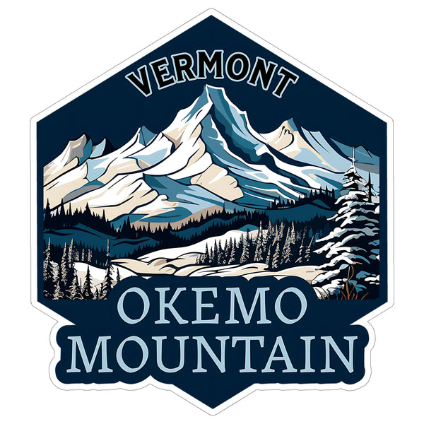 Okemo Mountain Vermont Sticker 4 Inch Summit Peak Travel Souvenir Destination - Waterproof Vinyl Decal for Laptop Water Bottle Car Tumbler - Durable Aesthetic Long-Lasting Stickers for Adults ID44990
