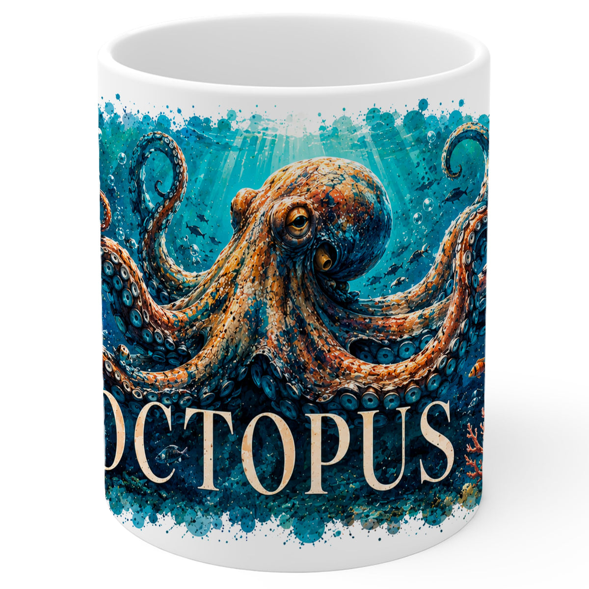 Octopus Mug 11oz — White Ceramic Coffee Mug