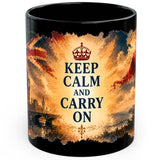 Keep Calm And Carry On Mug 11oz — Black Ceramic Coffee Mug 1