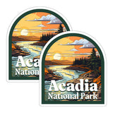 Acadia National Park Maine Sticker 4 Inch 2-Pack Nature Hiking - Waterproof Vinyl Decal for Laptop Water Bottle Car Tumbler - Durable Funny Aesthetic Long-Lasting Stickers for Adults ID45039 1