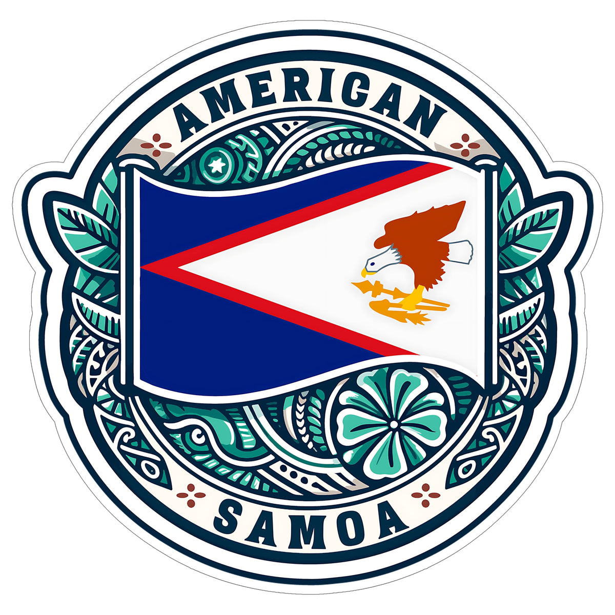 American Samoa Sticker 4 Inch City Travel Souvenir Destination - Waterproof Vinyl Decal for Laptop Water Bottle Car Tumbler - Durable Aesthetic Long-Lasting Stickers for Adults ID44990