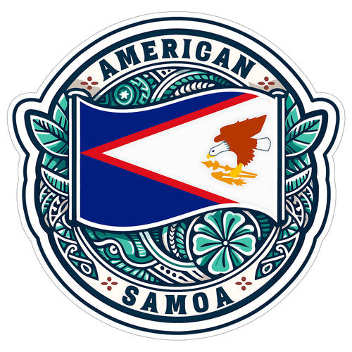 American Samoa Sticker 4 Inch City Travel Souvenir Destination - Waterproof Vinyl Decal for Laptop Water Bottle Car Tumbler - Durable Aesthetic Long-Lasting Stickers for Adults ID44990
