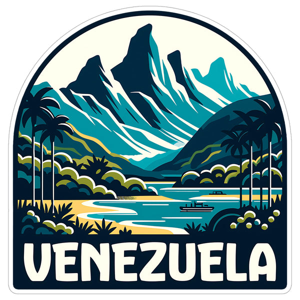 Venezuela Sticker 4 Inch City Travel Souvenir Destination - Waterproof Vinyl Decal for Laptop Water Bottle Car Tumbler - Durable Aesthetic Long-Lasting Stickers for Adults ID44990