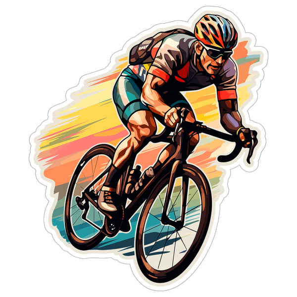 Cycling Sport Sticker 4 Inch — Waterproof Vinyl Decal Cyclist Road Bike Race