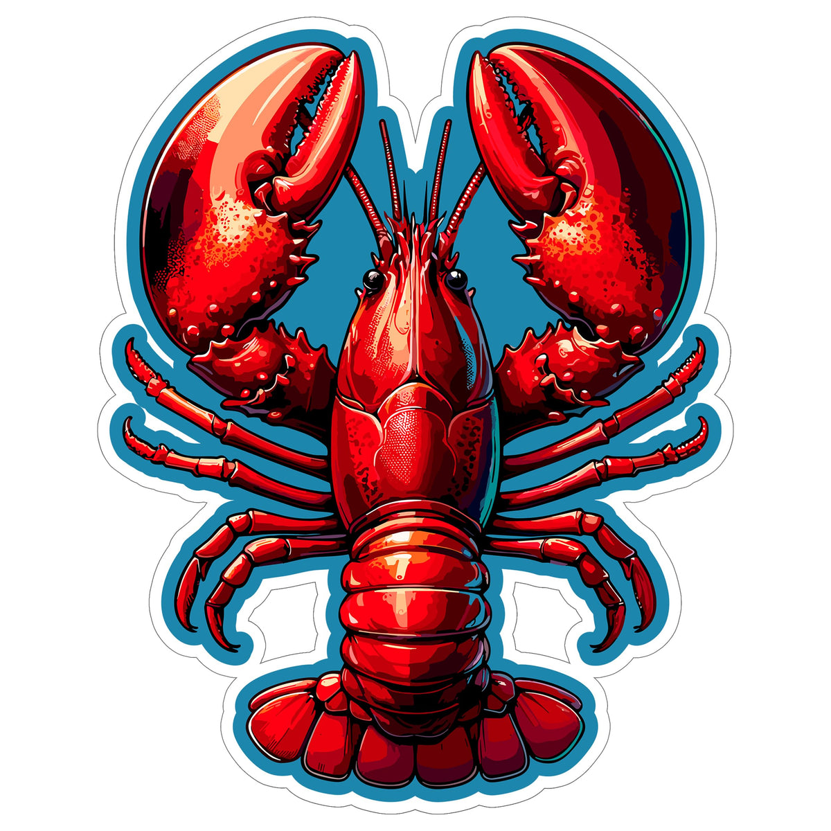Lobster Sticker 4 Inch — Waterproof Vinyl Decal Maine Crustacean Seafood