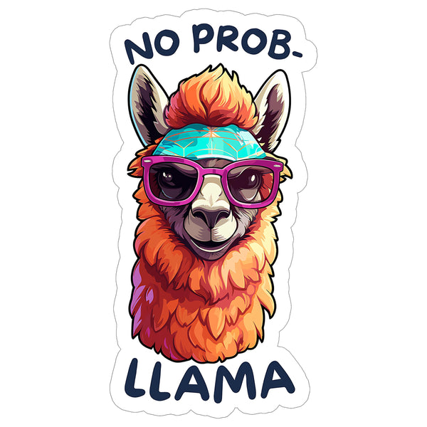 No Problem Llama Sticker 4 Inch — Waterproof Vinyl Decal Probllama Pun Alpaca