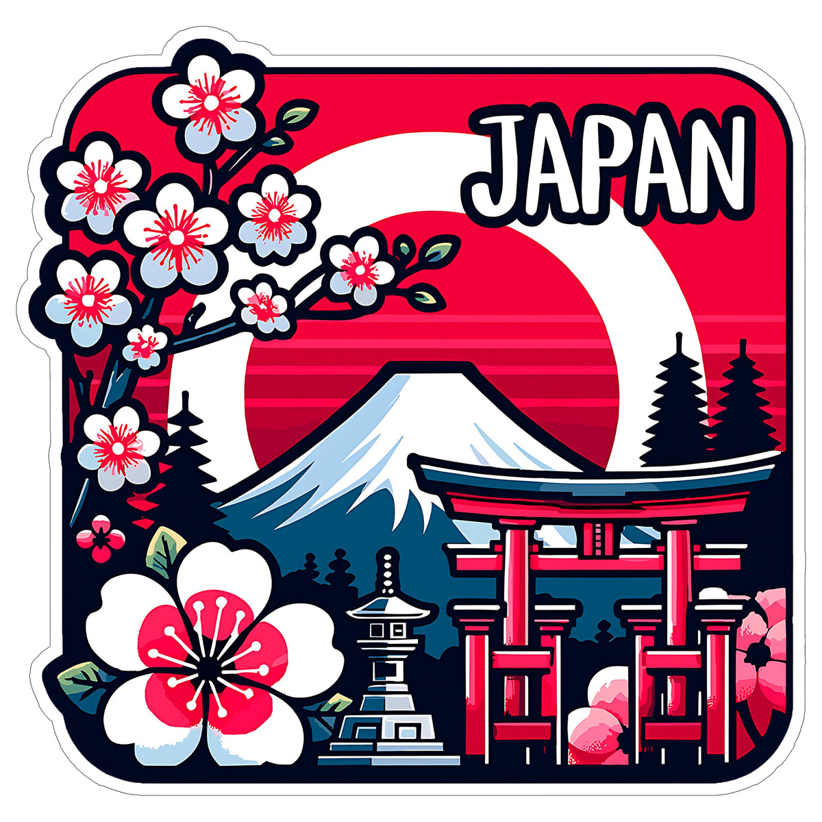 Japan Sticker 4 Inch — Waterproof Vinyl Decal Travel Souvenir