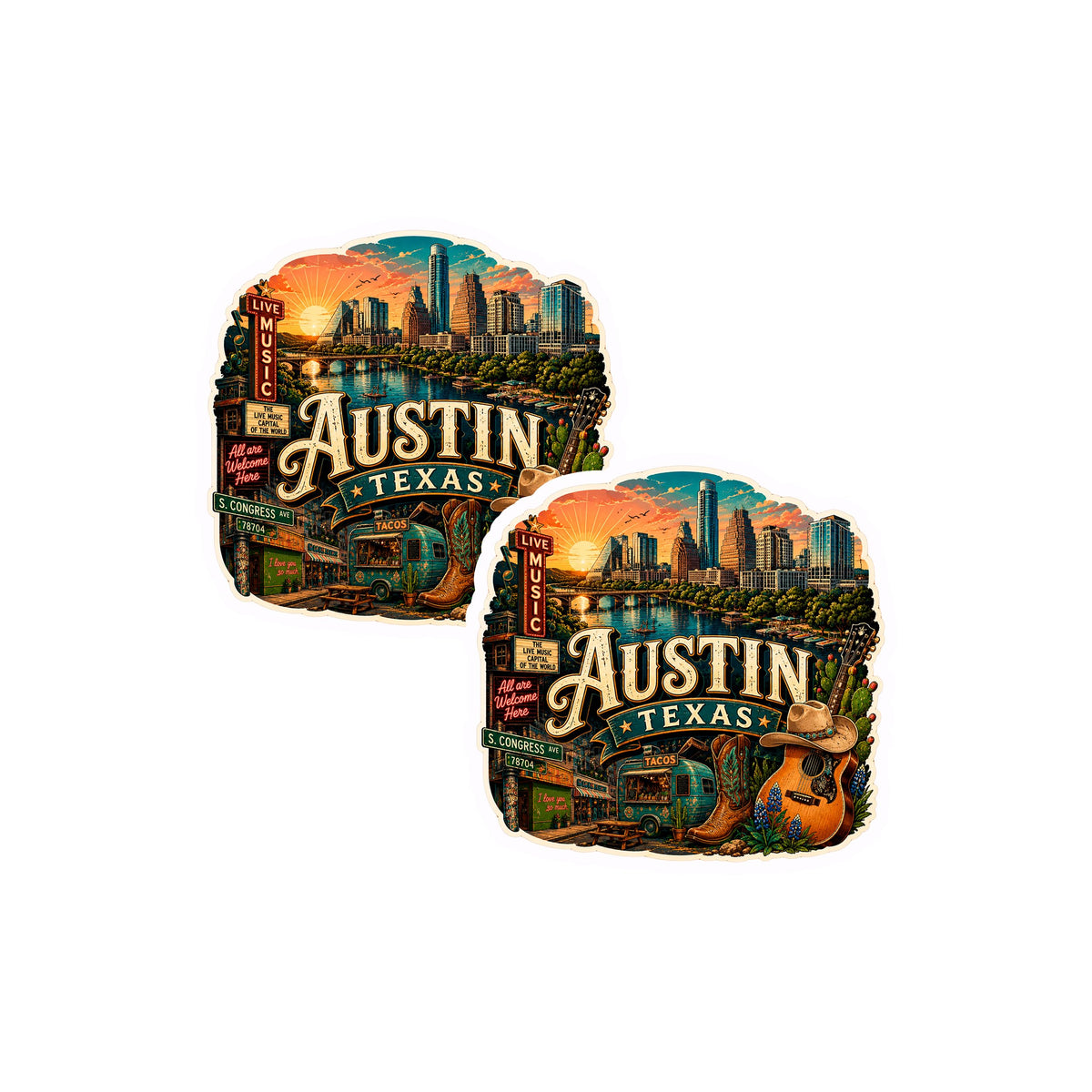 Austin Texas Sticker 2-Pack — 4